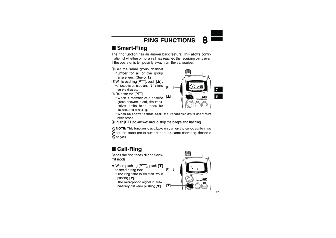 Socket Mobile IC-4088A instruction manual Ring Functions, Smart-Ring, Call-Ring 