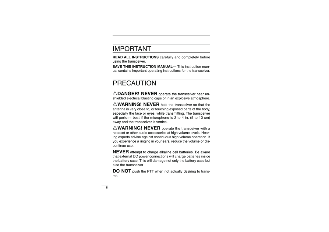 Socket Mobile IC-4088A instruction manual Precaution 
