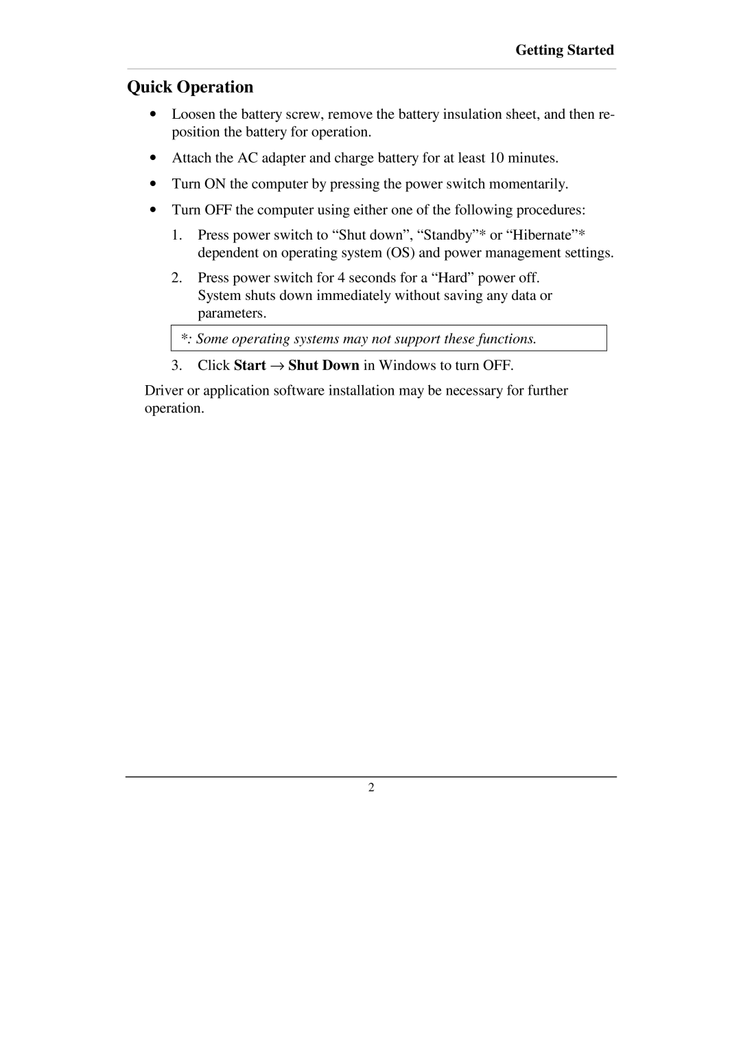 Socket Mobile RT786 RT786EX manual Quick Operation, Some operating systems may not support these functions 