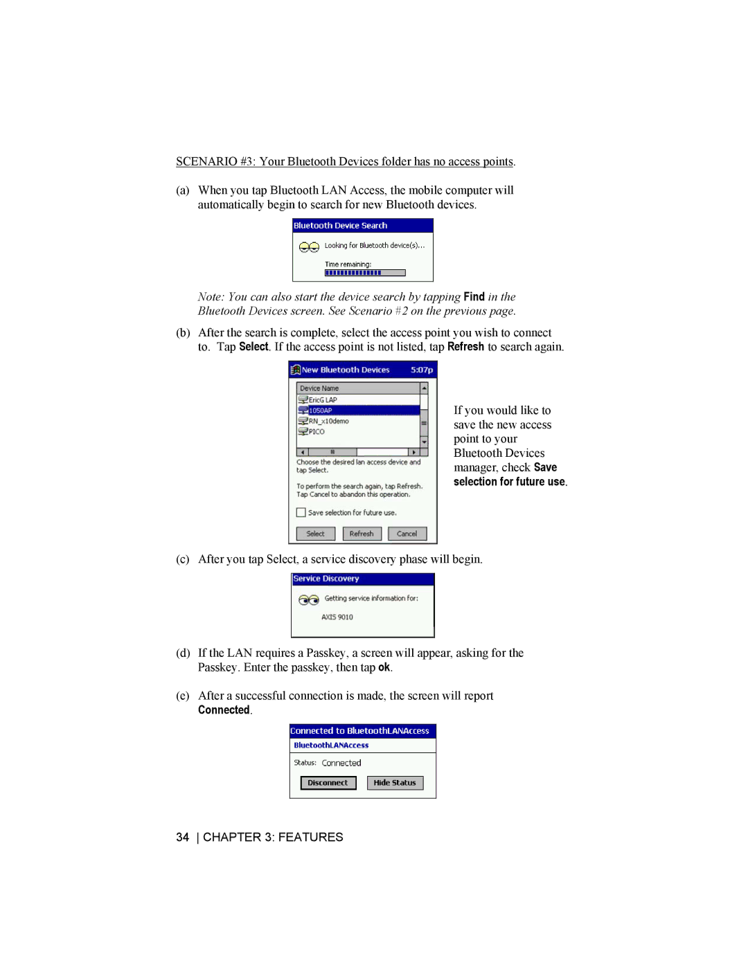 Socket Mobile CompactFlash/SDIO Connection Kit with Bluetooth Wireless Technology manual Connected 