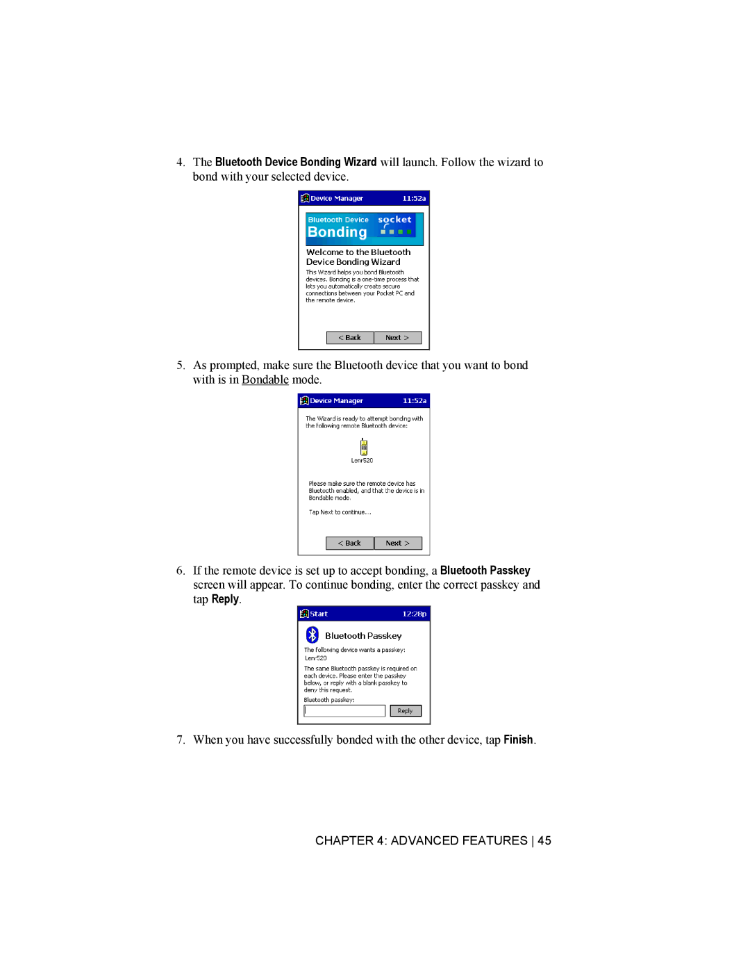 Socket Mobile CompactFlash/SDIO Connection Kit with Bluetooth Wireless Technology manual Advanced Features 