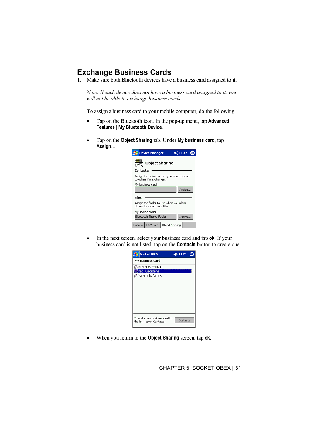 Socket Mobile CompactFlash/SDIO Connection Kit with Bluetooth Wireless Technology manual Exchange Business Cards 