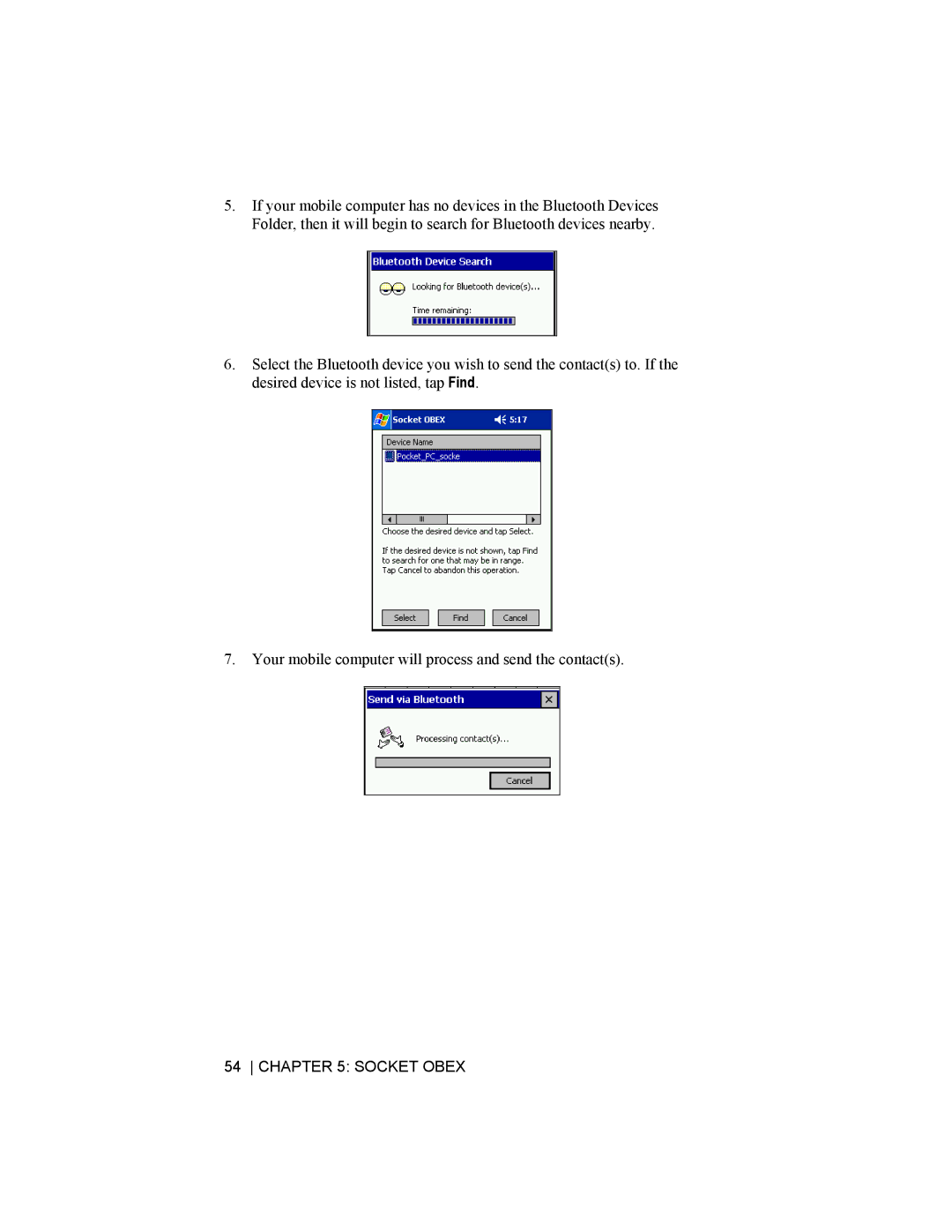 Socket Mobile CompactFlash/SDIO Connection Kit with Bluetooth Wireless Technology manual Socket Obex 