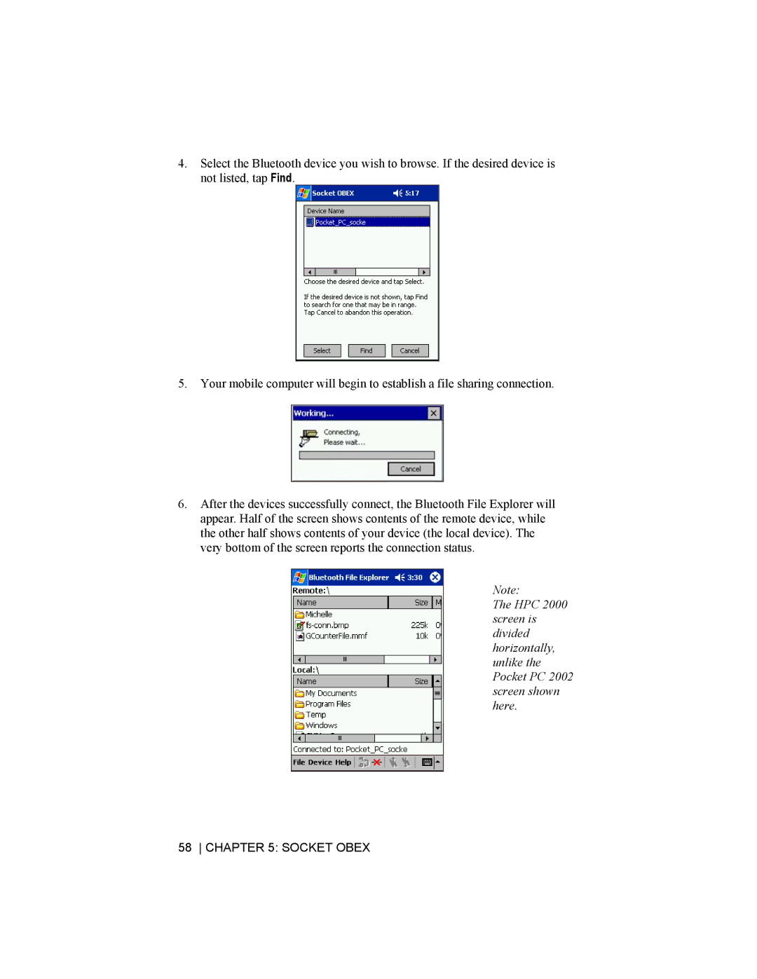 Socket Mobile CompactFlash/SDIO Connection Kit with Bluetooth Wireless Technology manual Socket Obex 