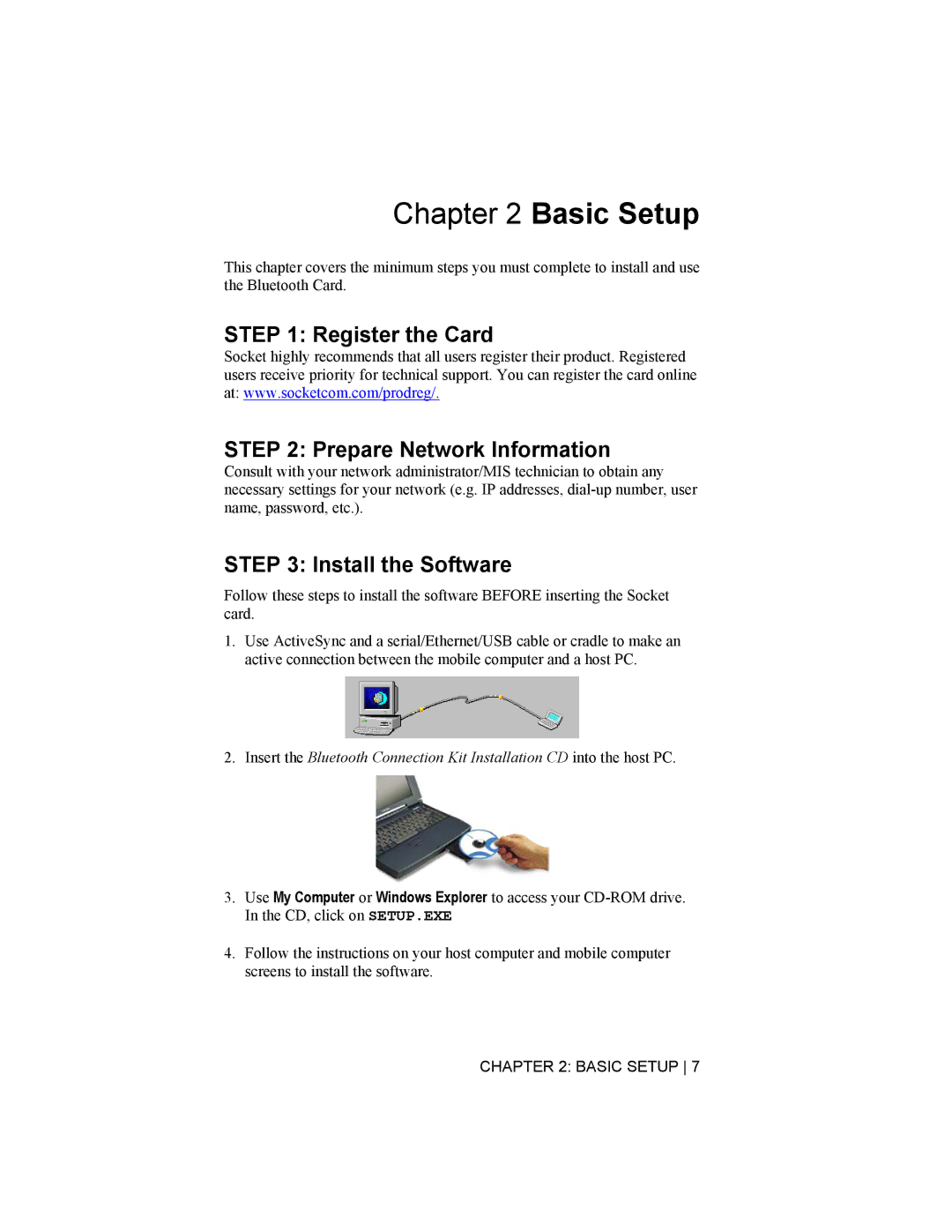 Socket Mobile CompactFlash/SDIO Connection Kit with Bluetooth Wireless Technology manual Basic Setup, Install the Software 