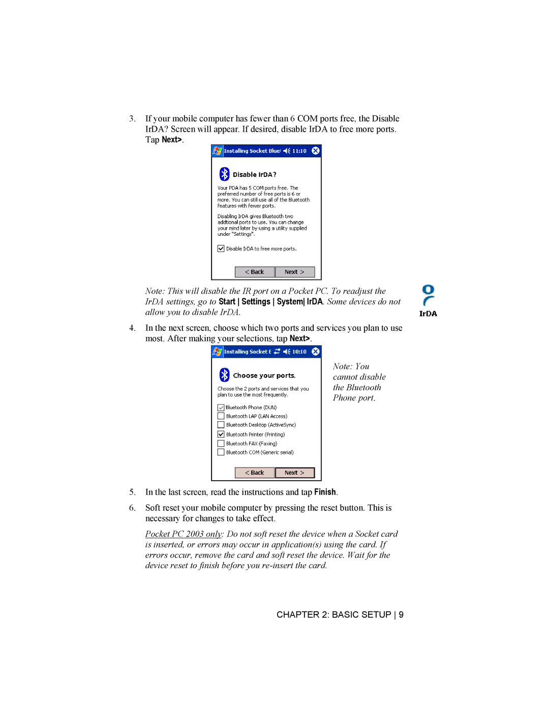 Socket Mobile CompactFlash/SDIO Connection Kit with Bluetooth Wireless Technology manual Basic Setup 