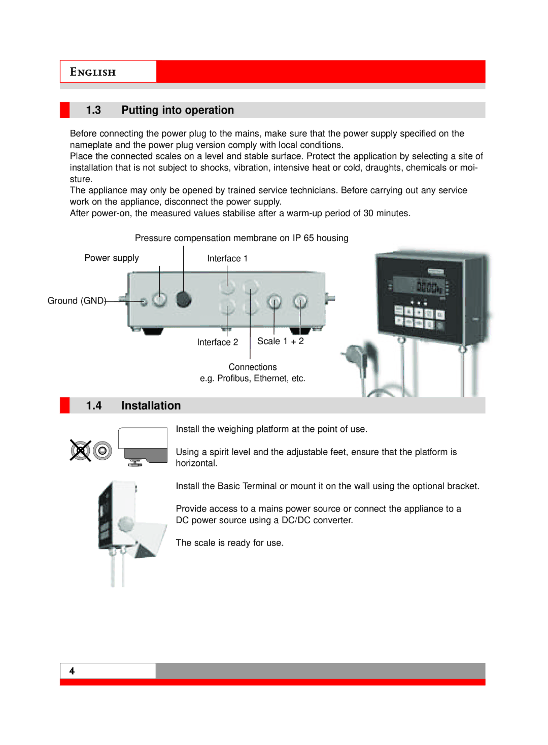 Soehnle 3010 manual Putting into operation, Installation 