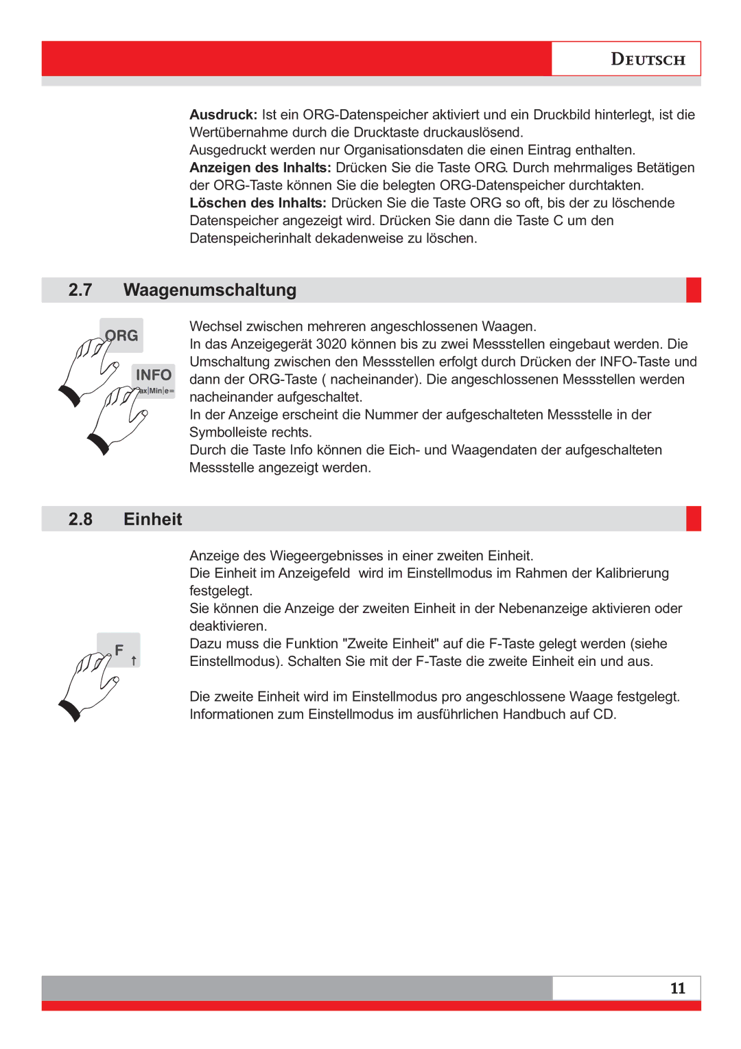 Soehnle 3020 manual Waagenumschaltung, Einheit 