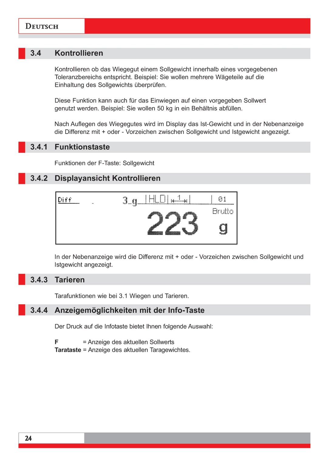 Soehnle 3020 manual Displayansicht Kontrollieren 