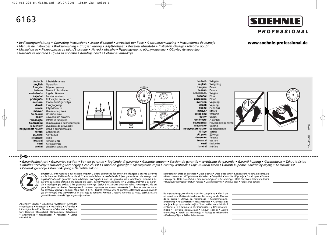 Soehnle 6163 operating instructions 