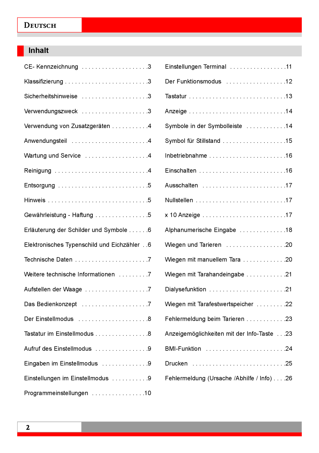 Soehnle 7710 operating instructions Deutsch, Inhalt 