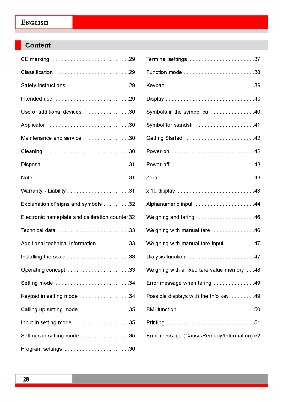 Soehnle 7710 operating instructions English, Content 