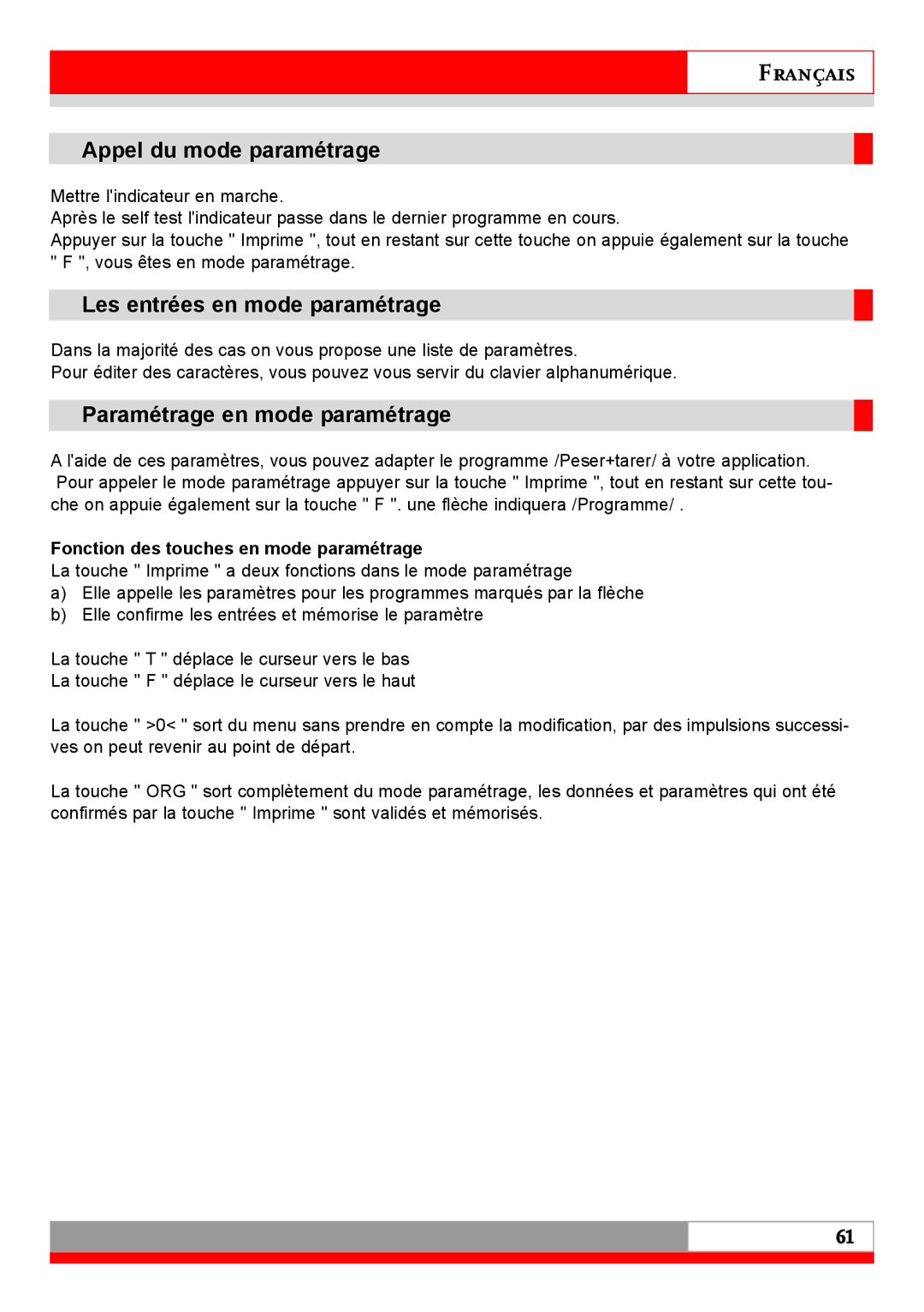 Soehnle 7710 Appel du mode paramétrage, Les entrées en mode paramétrage, Paramétrage en mode paramétrage 