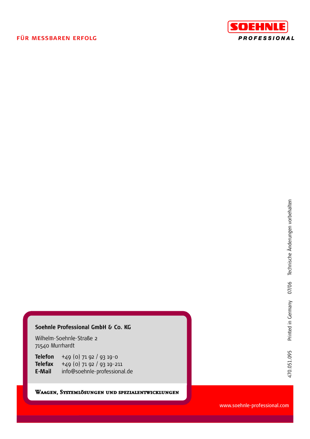 Soehnle 7710 operating instructions Soehnle Professional GmbH & Co. KG 