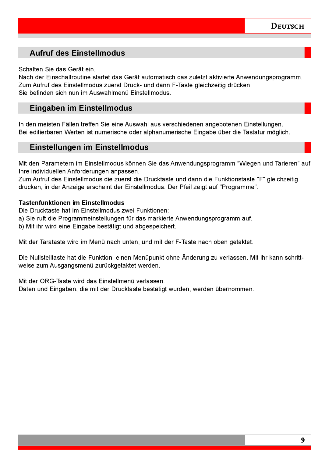 Soehnle 7710 operating instructions Aufruf des Einstellmodus, Eingaben im Einstellmodus, Einstellungen im Einstellmodus 