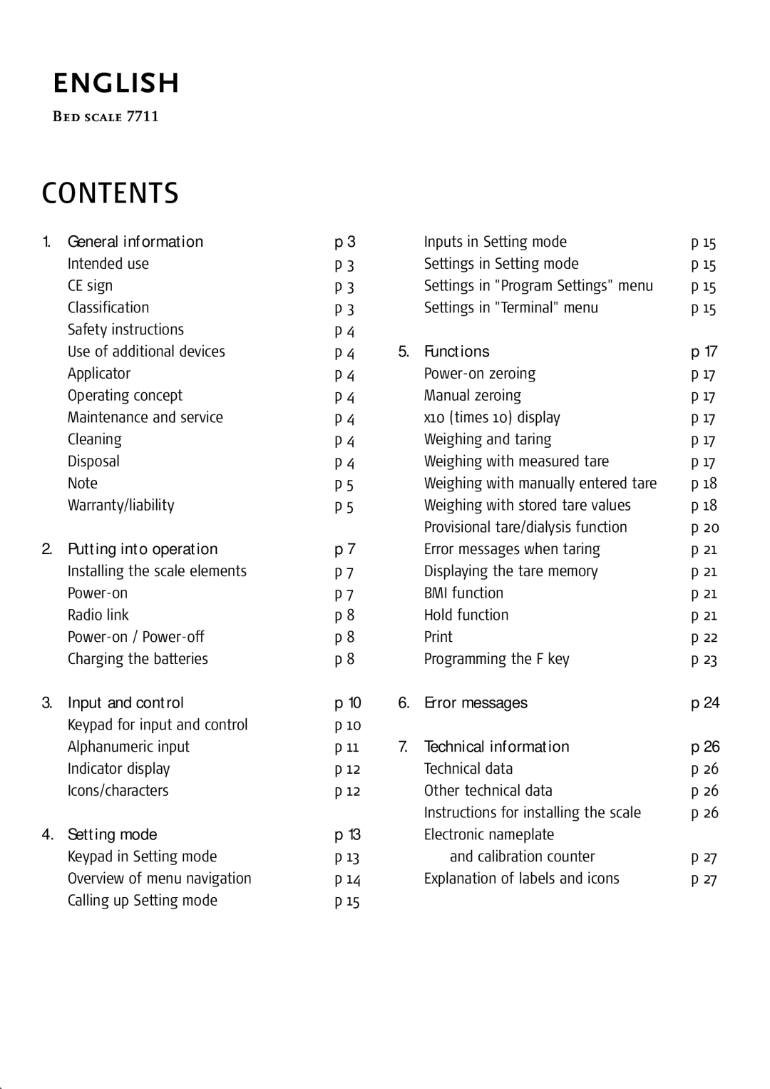 Soehnle 7711 manual English, Contents 