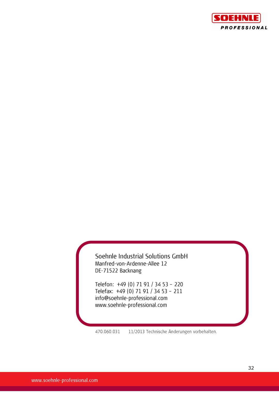 Soehnle 7730, 7731 user manual Soehnle Industrial Solutions GmbH 