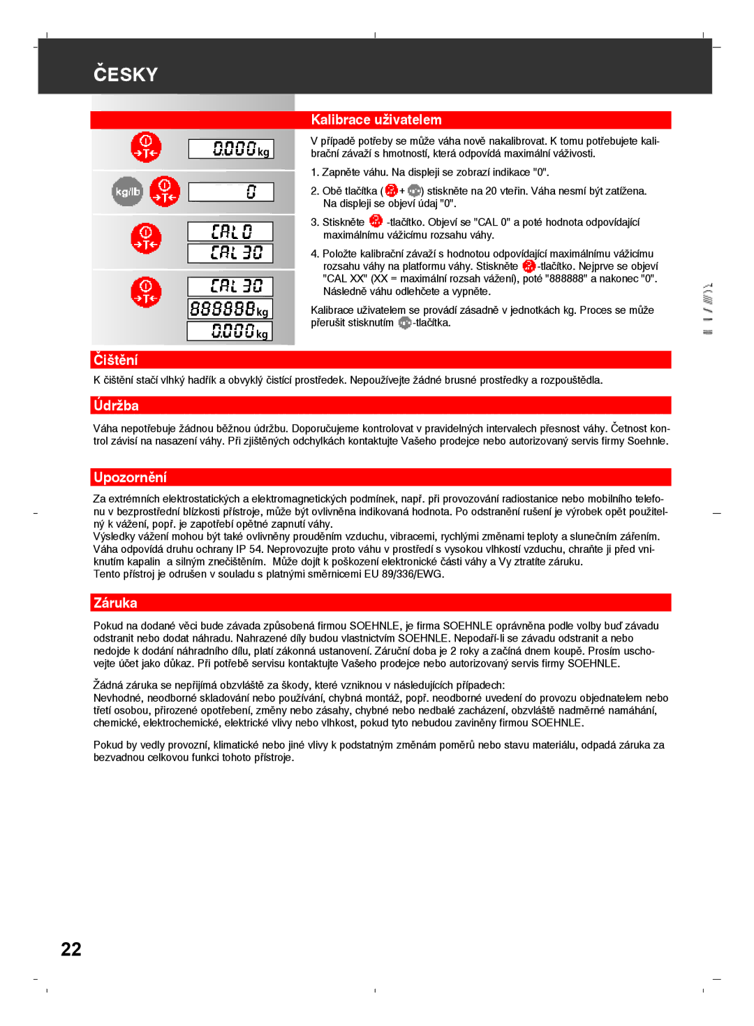 Soehnle 7756, 7755 Plus, 7757 operating instructions Česky 