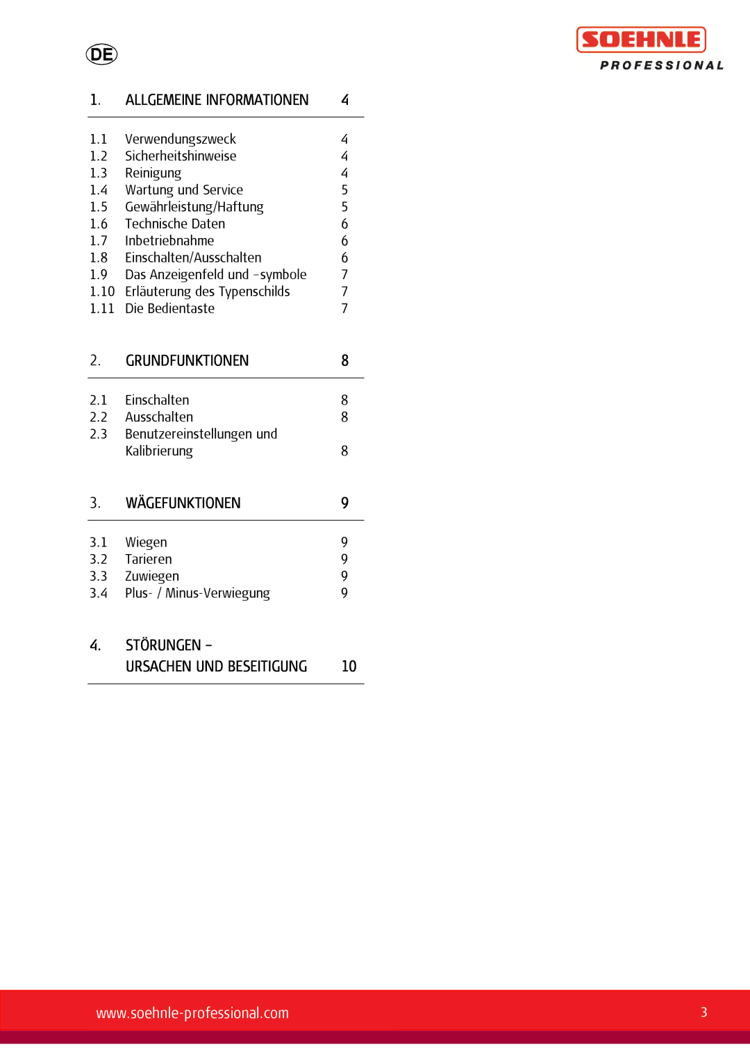 Soehnle 9055, 9057, 9056 user manual Allgemeine Informationen 