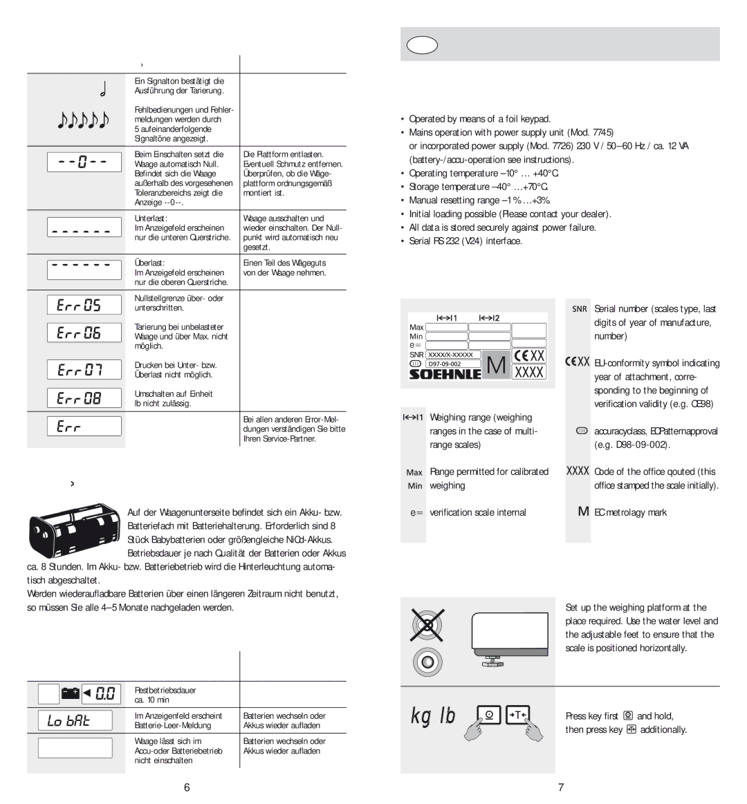 Soehnle cwb7726, cwe7745 operating instructions GB English 