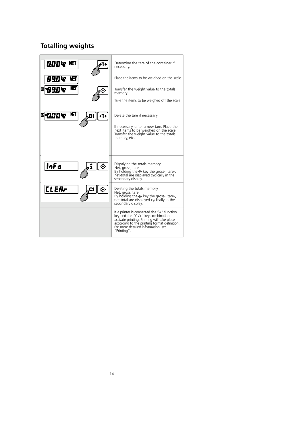 Soehnle CWC7746 operating instructions Totalling weights 