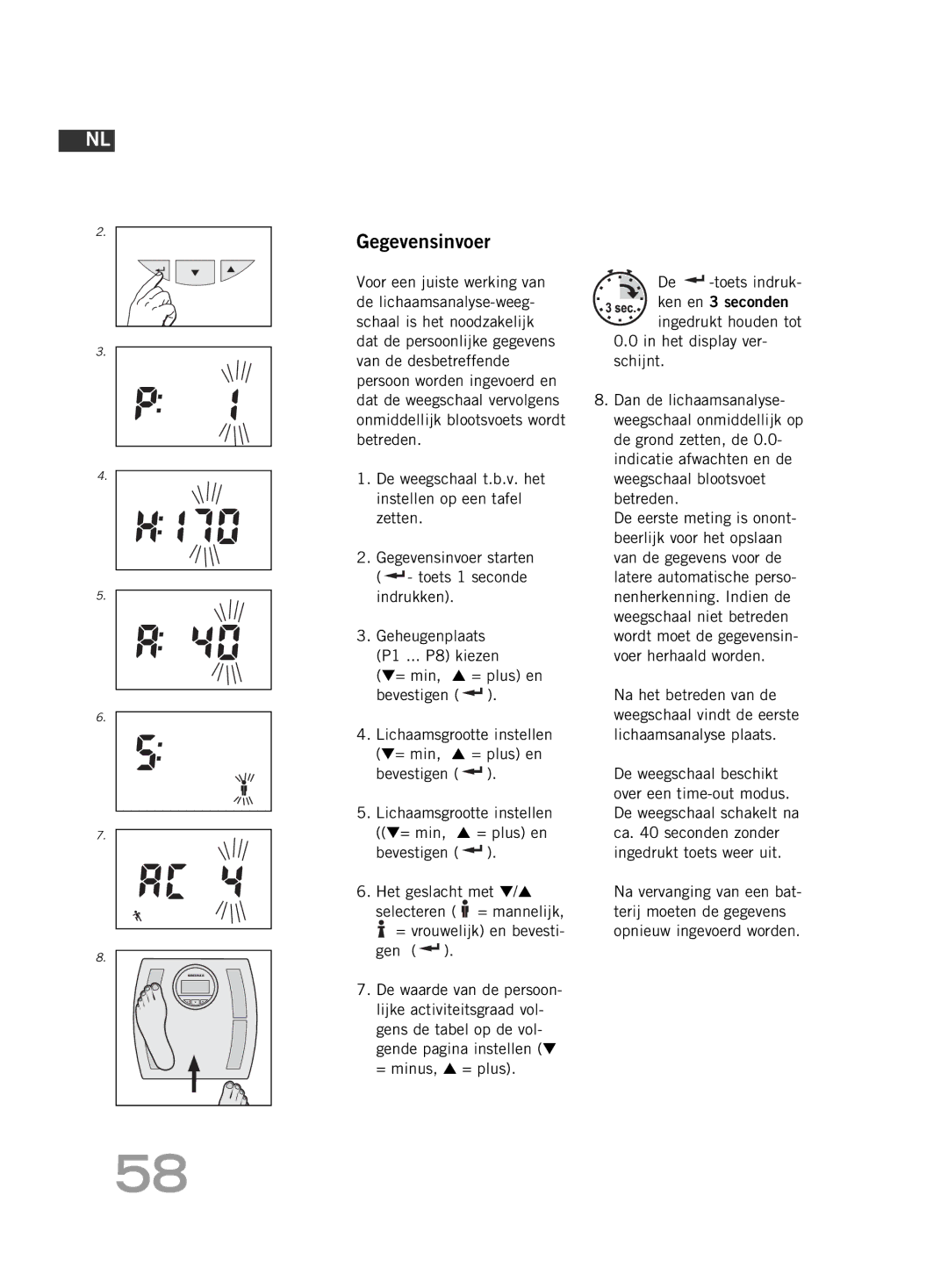 Soehnle F4 manual Gegevensinvoer 