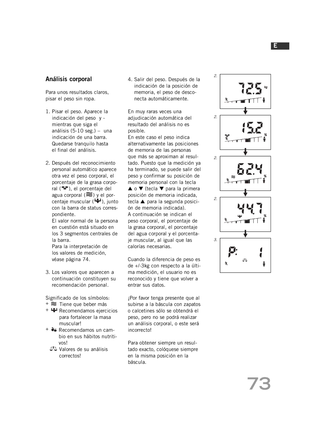 Soehnle F4 manual Análisis corporal 