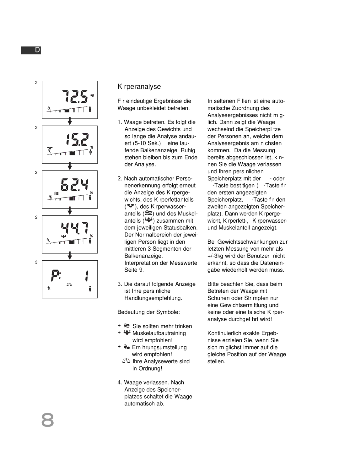 Soehnle F4 manual Körperanalyse 