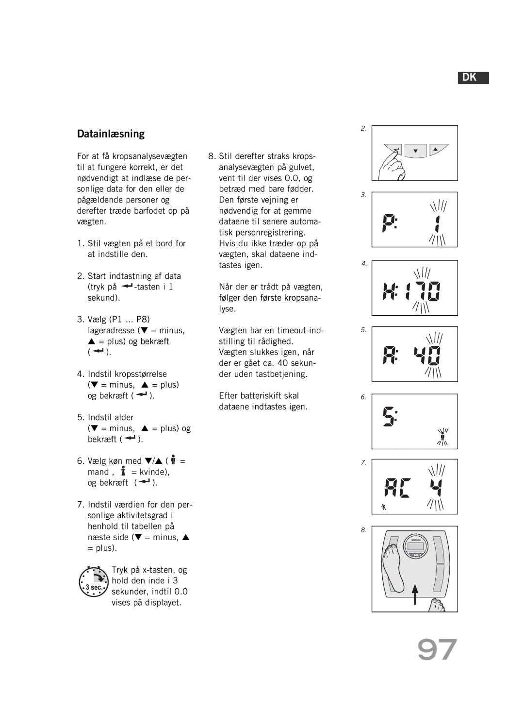 Soehnle F4 manual Datainlæsning 