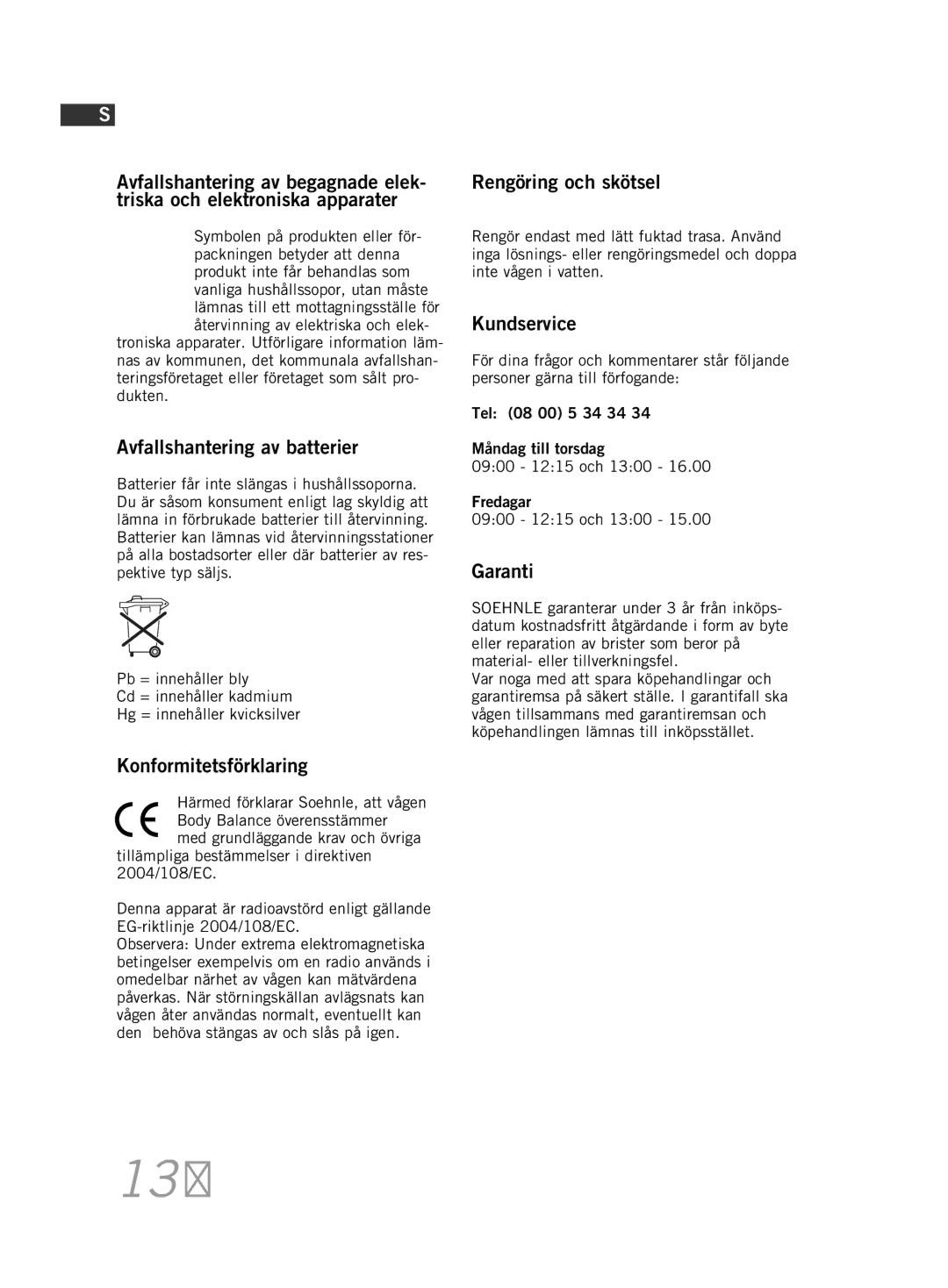 Soehnle F5 manual 130 