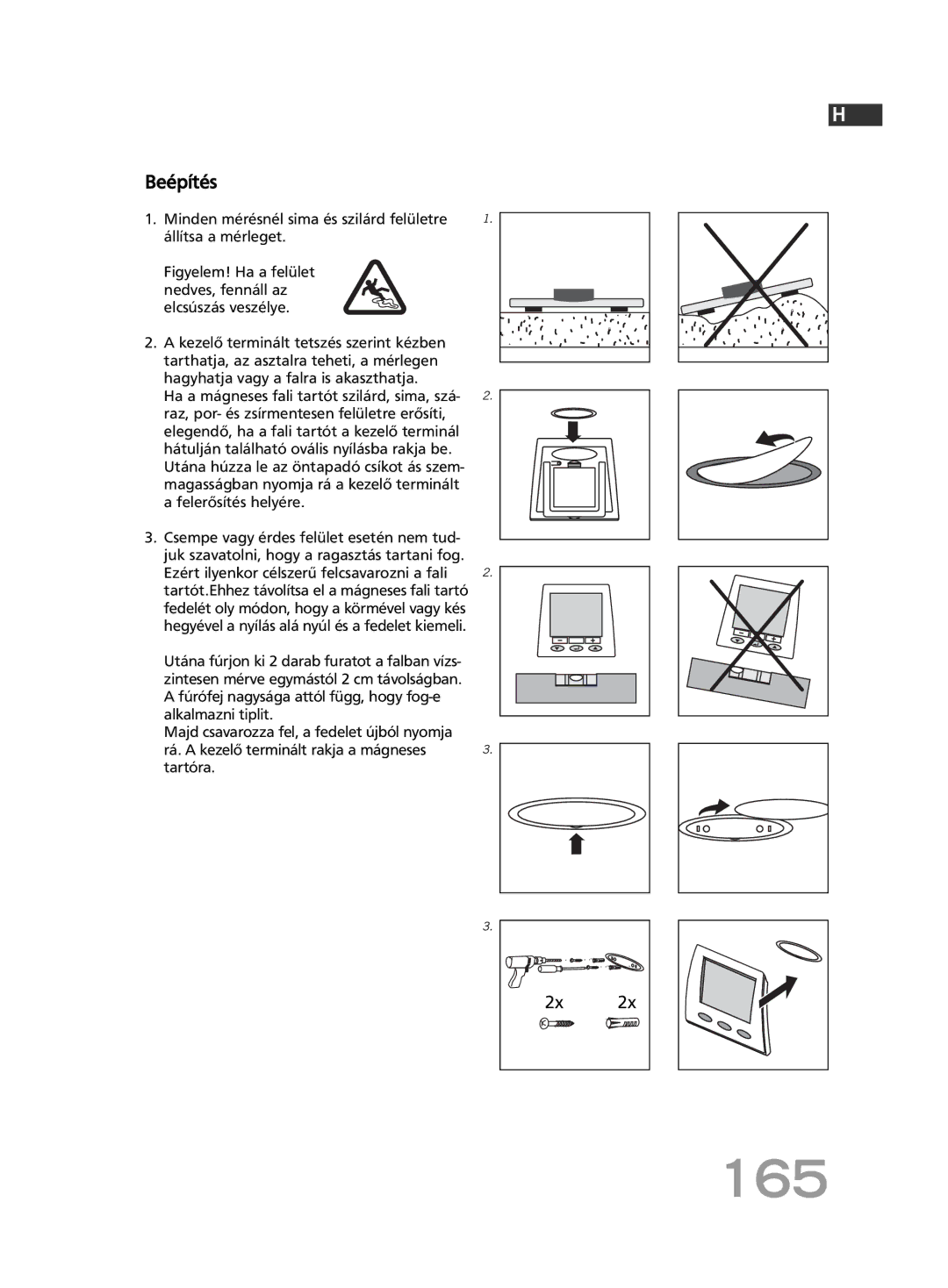 Soehnle F5 manual 165, Beépítés 