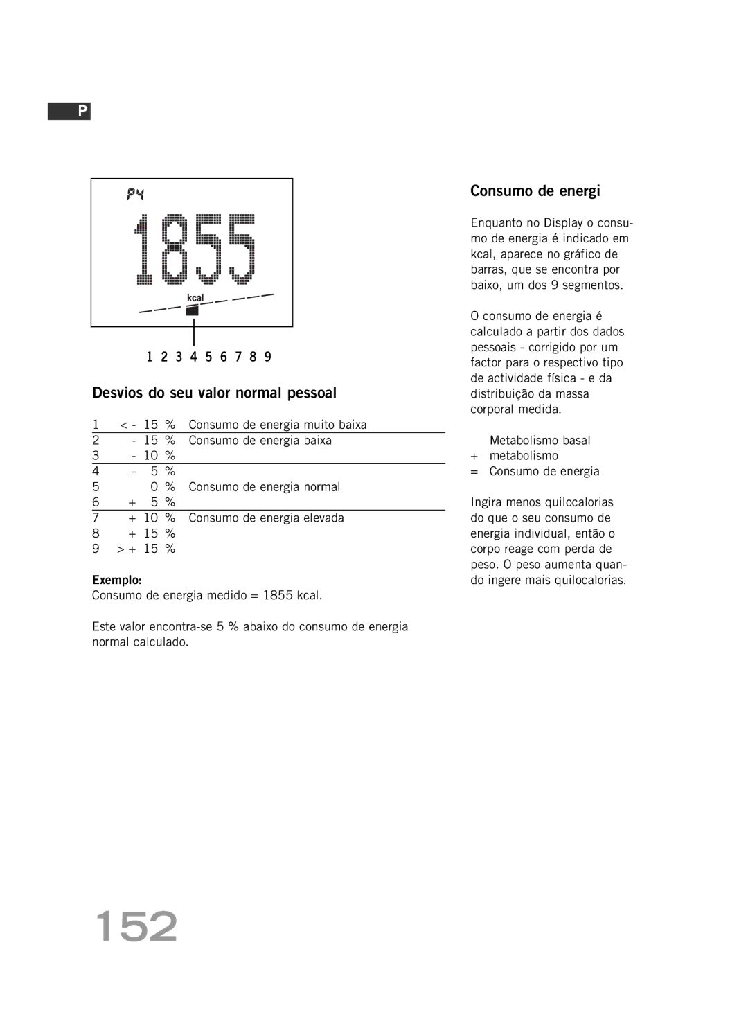 Soehnle FT 5 manual 152, Consumo de energi 