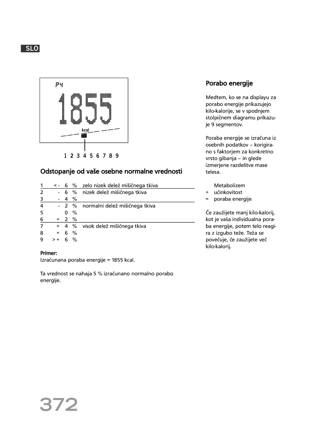 Soehnle FT 5 manual 372, Porabo energije 