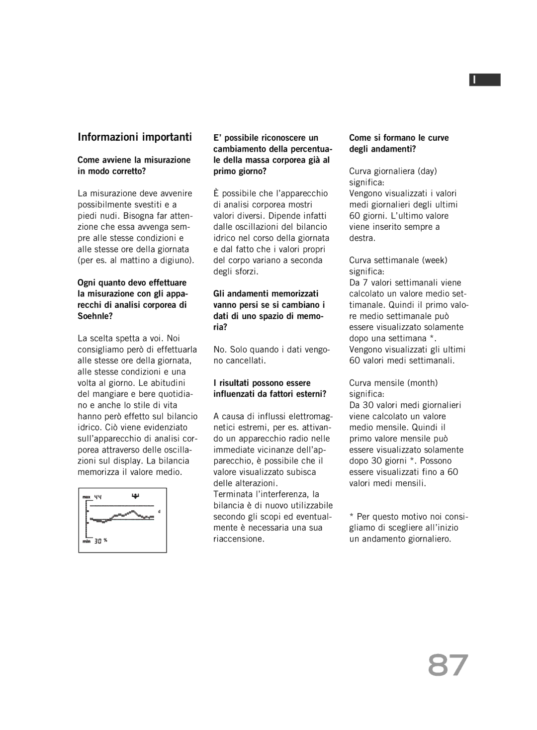 Soehnle FT 5 manual Informazioni importanti 