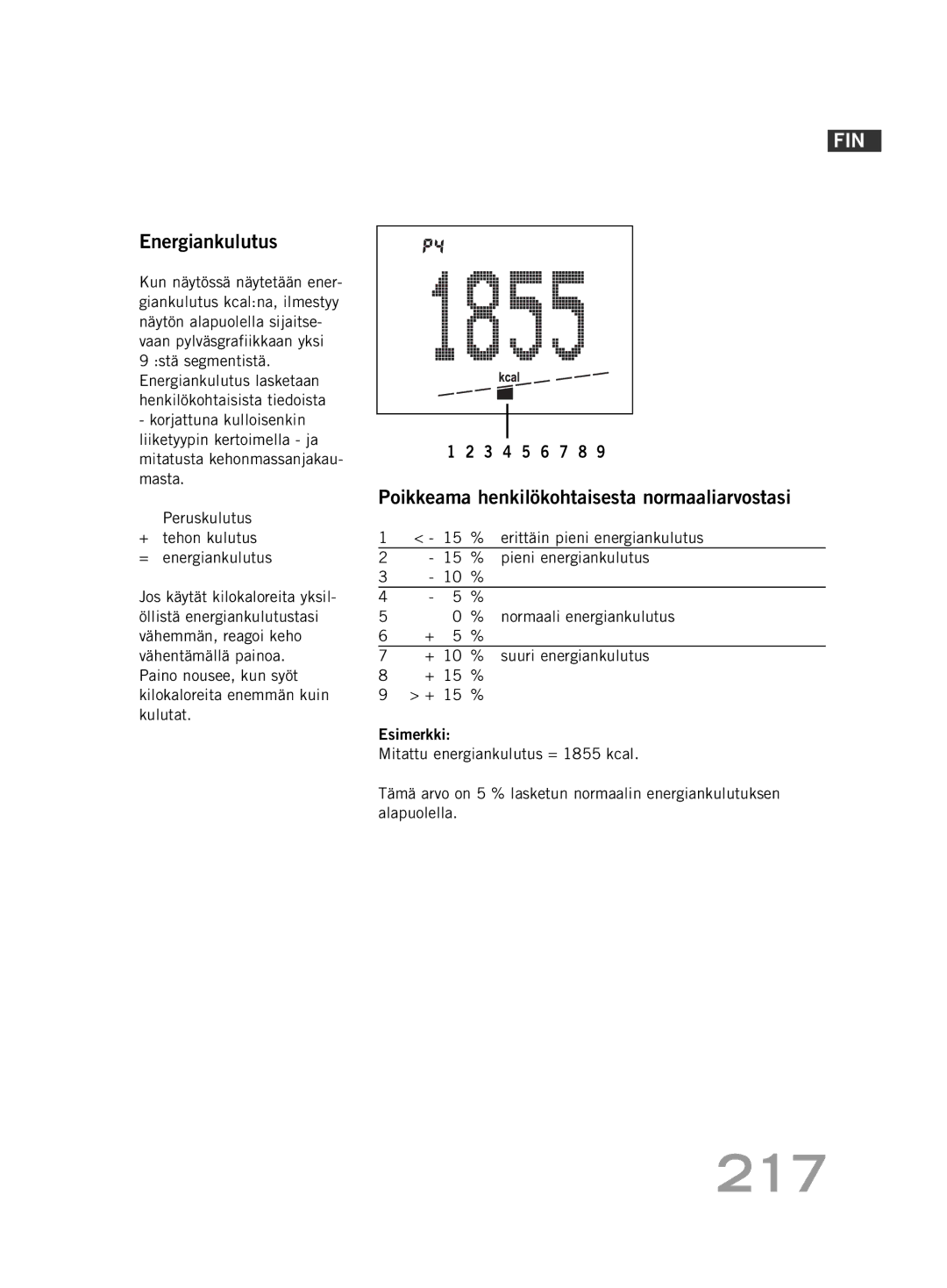 Soehnle FT4 manual 217, Energiankulutus 