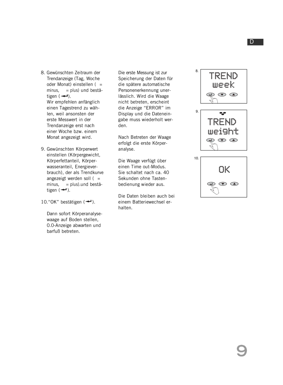 Soehnle FT4 manual OK bestätigen 