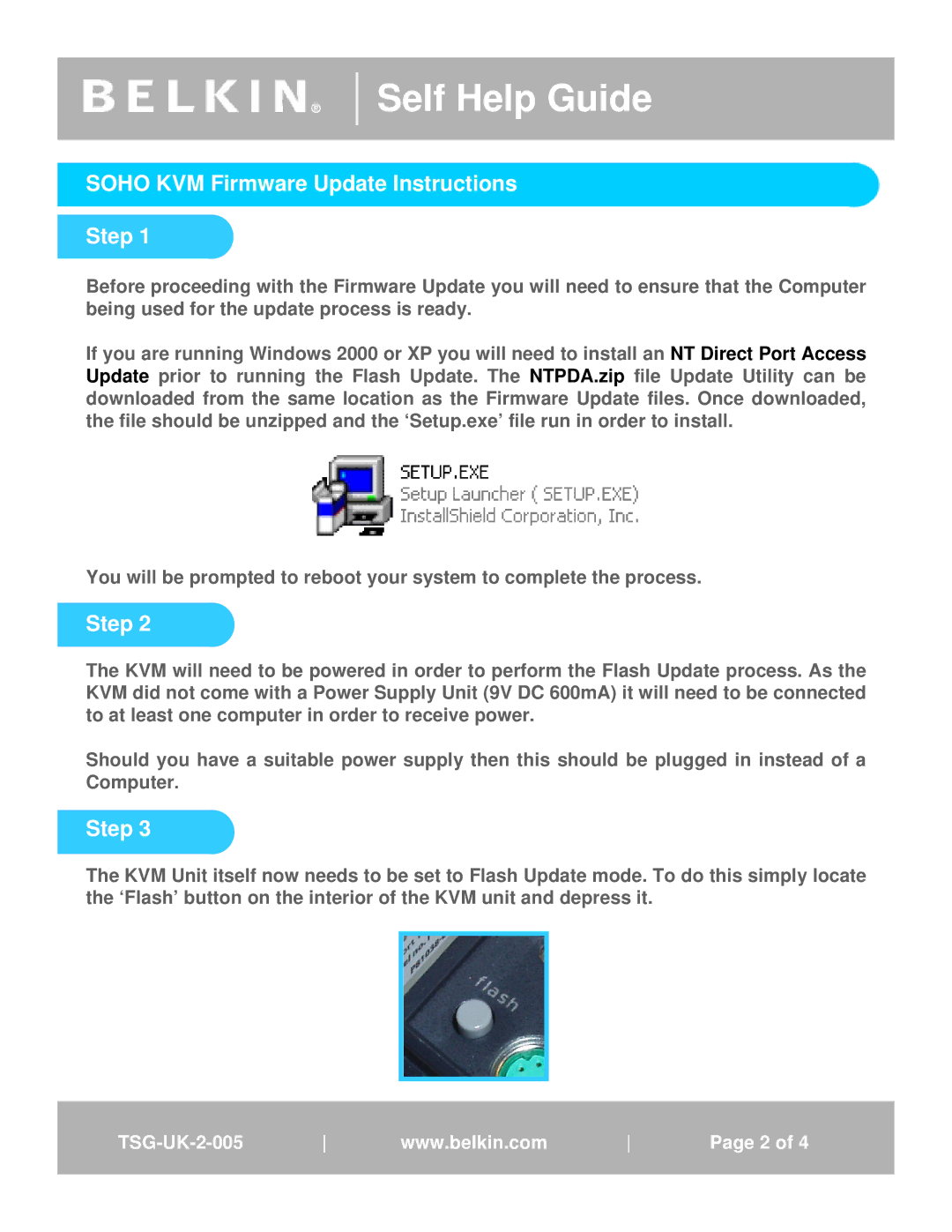 Soho F1DS102P manual Soho KVM Firmware Update Instructions Step 