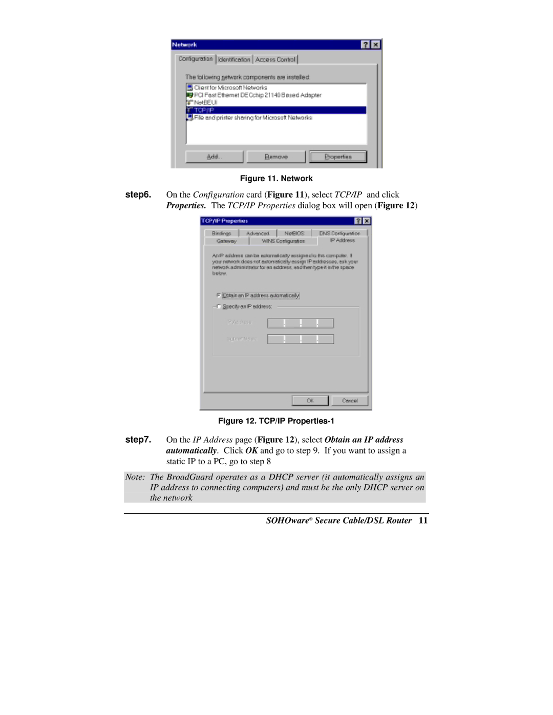 Soho NBG800 manual TCP/IP Properties-1 