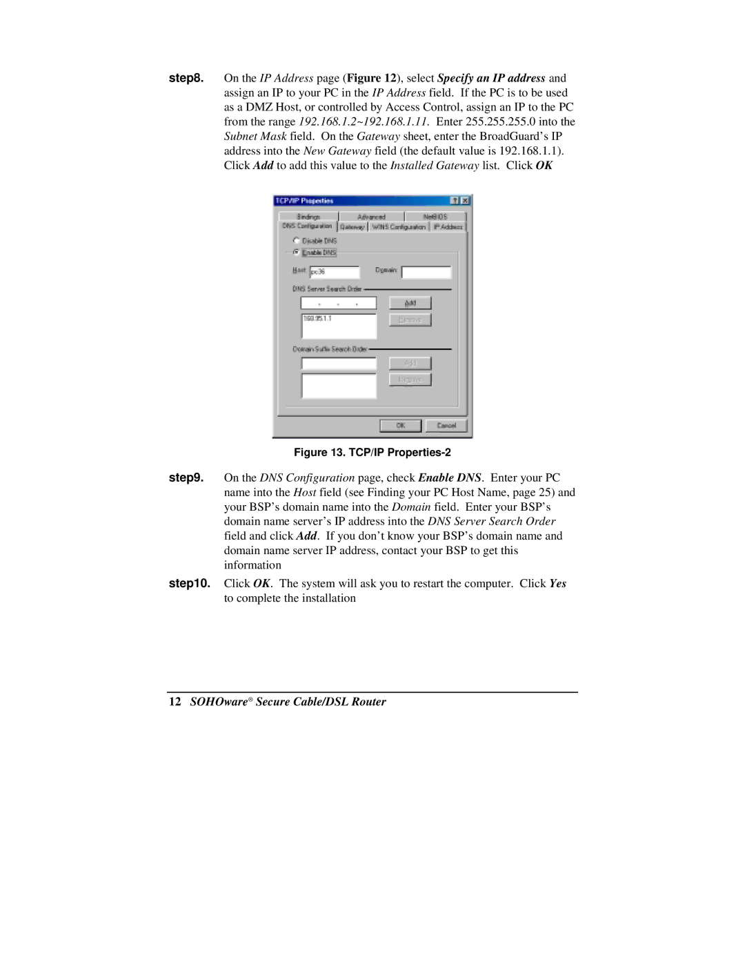 Soho NBG800 manual TCP/IP Properties-2 