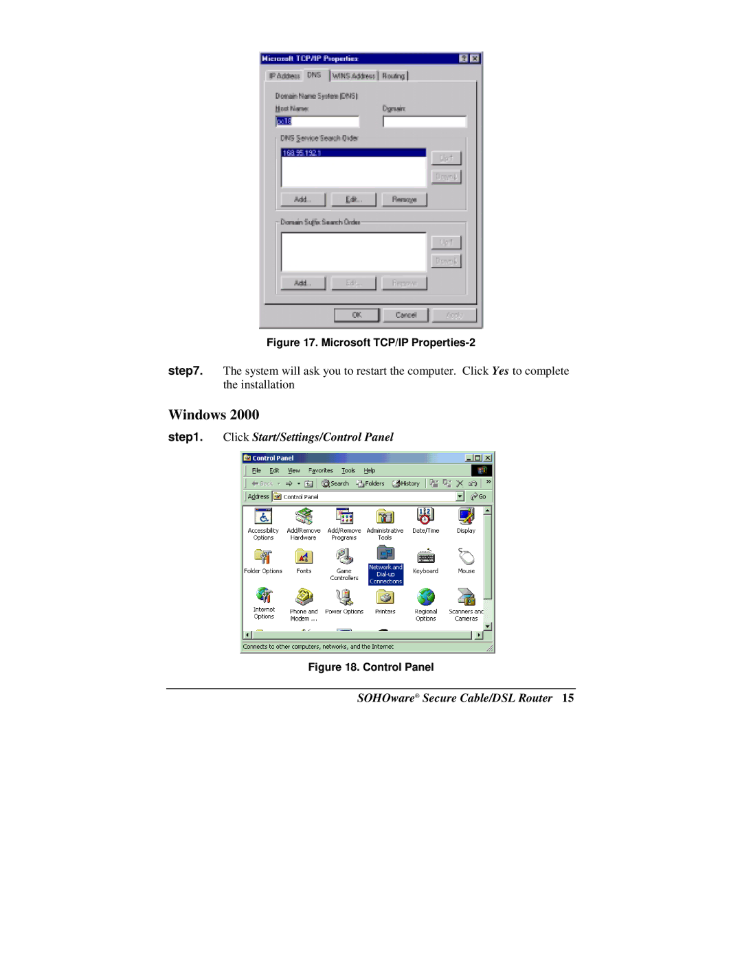 Soho NBG800 manual Windows, Microsoft TCP/IP Properties-2 