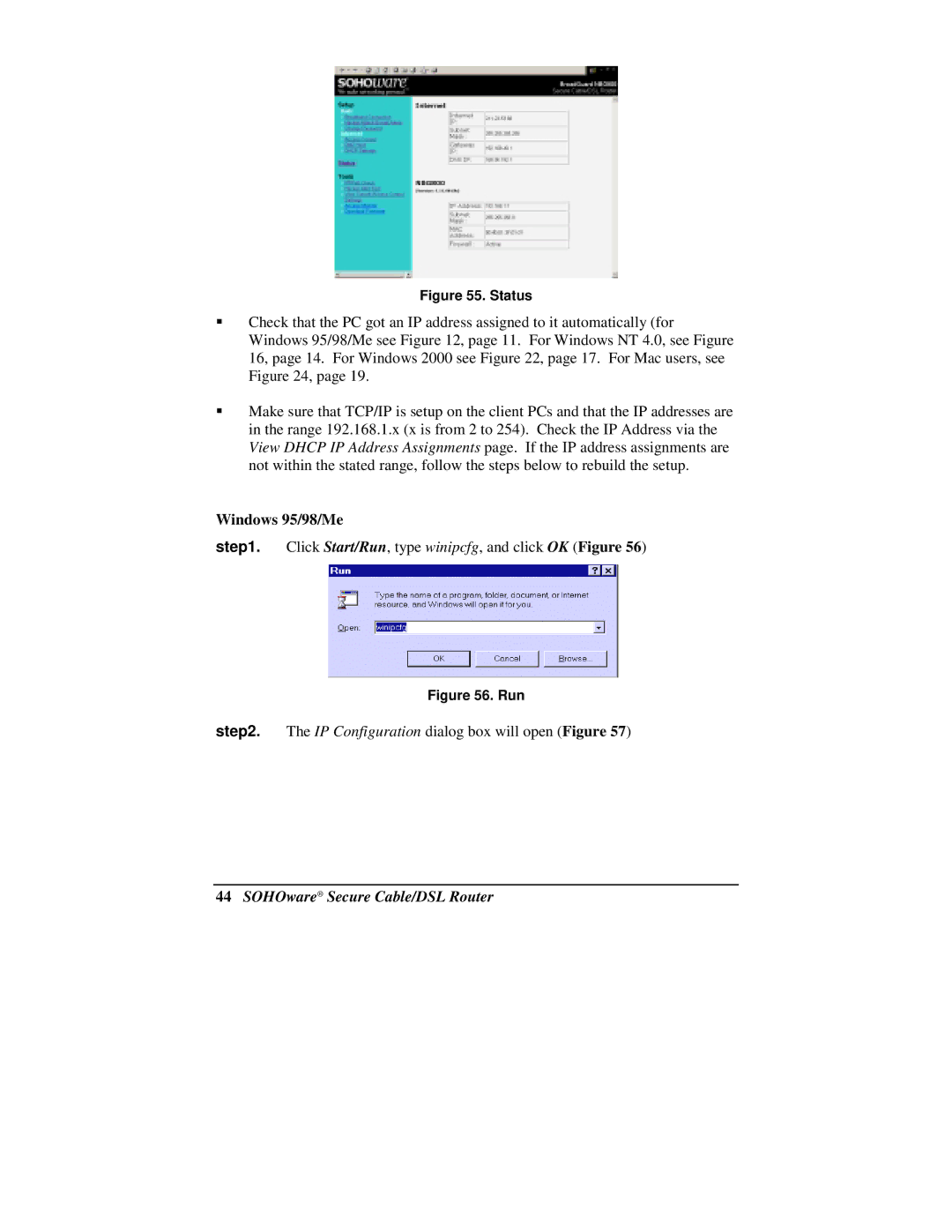 Soho NBG800 manual Windows 95/98/Me 