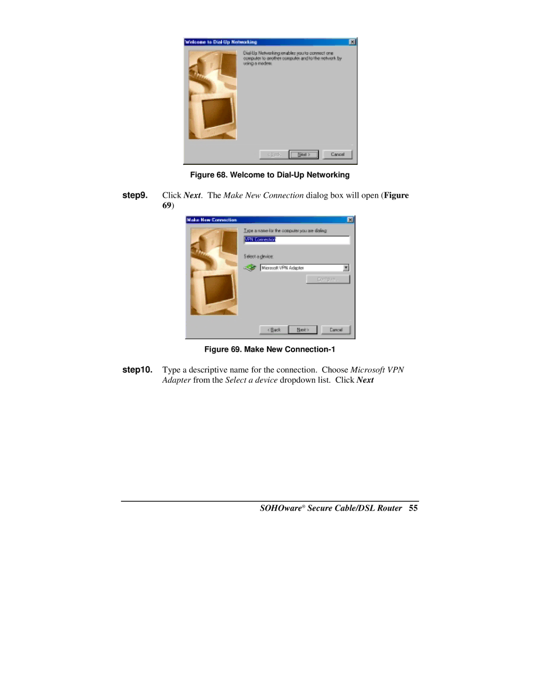 Soho NBG800 manual Welcome to Dial-Up Networking 