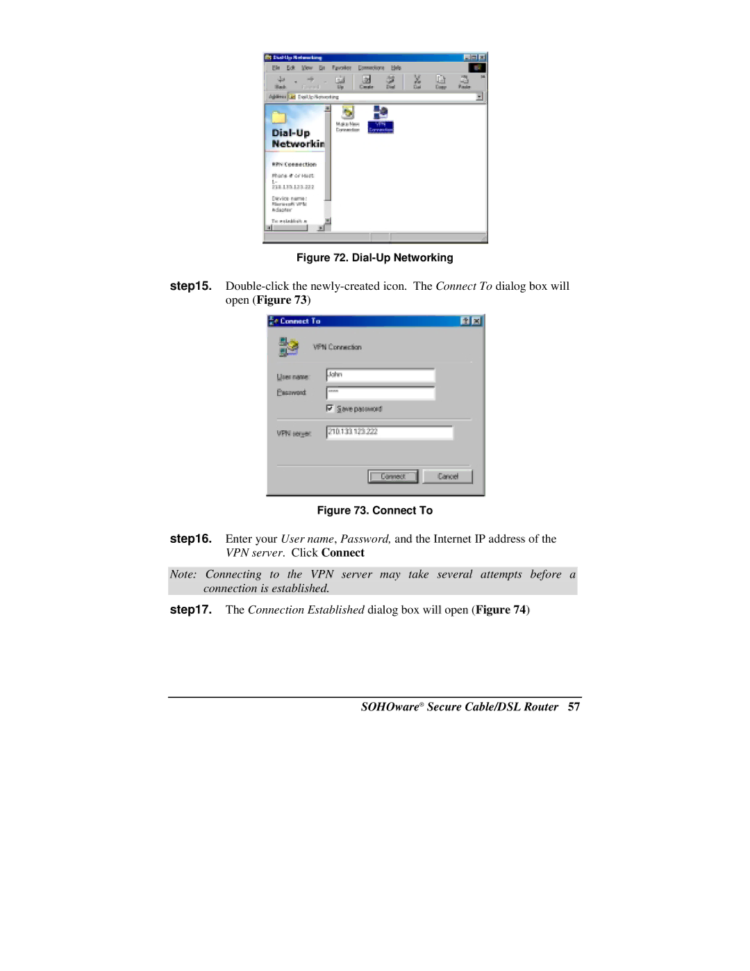 Soho NBG800 manual Dial-Up Networking 