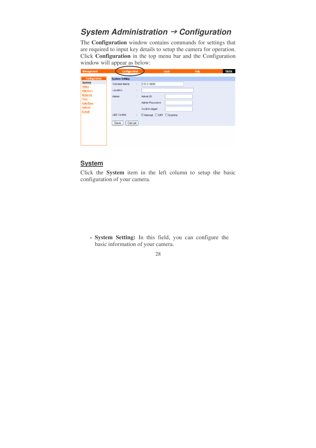 Soho Webcam manual System Administration Configuration 