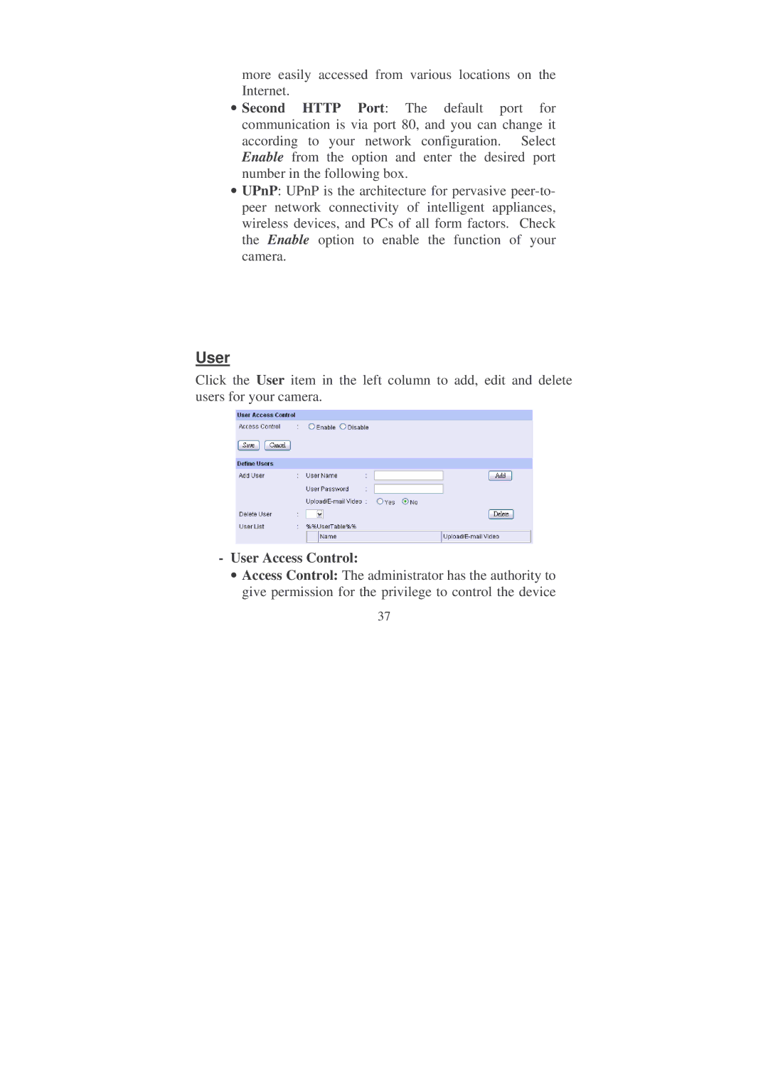 Soho Webcam manual User Access Control 