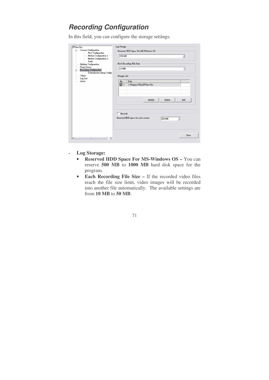 Soho Webcam manual Recording Configuration 