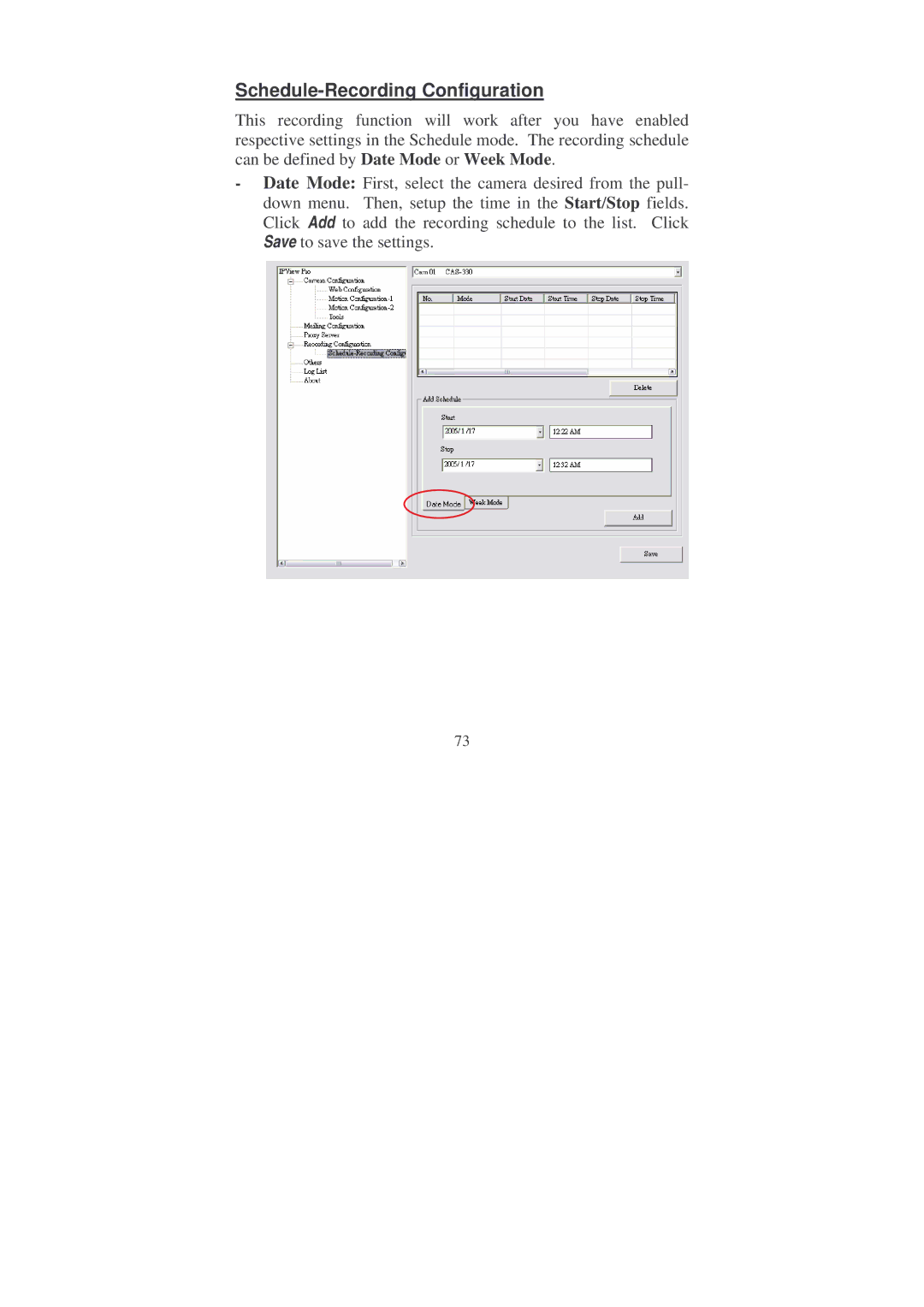 Soho Webcam manual Schedule-Recording Configuration 