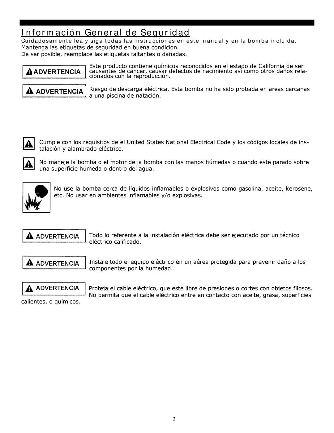 Soleus Air 3M, 1M manual Información General de Seguridad, Advertencia 