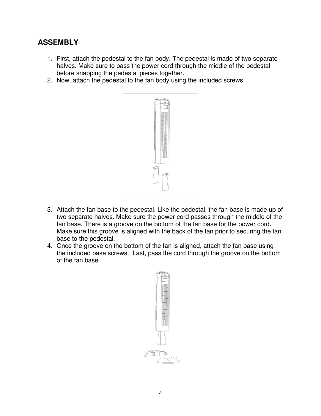 Soleus Air FC1-38R-21 owner manual Assembly 