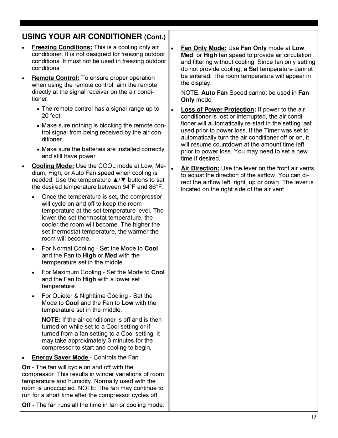 Soleus Air GB-WAC-08ESE-C, GB-WAC-06SE-C, GB-WAC-06ESE-C operating instructions Using Your AIR Conditioner 